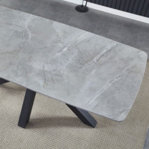 Tavolo Oder 180x90 piano ceramica effetto marmo grigio