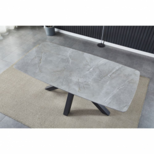 Tavolo Oder 180x90 piano ceramica effetto marmo grigio