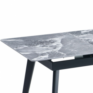 Tavolo allungabile Warta 160x90 piano ceramica effetto marmo grigio lucido