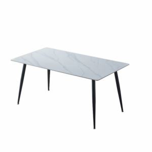 Zoom Tavolo Mila 140x80 top ceramica effetto marmo bianco