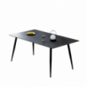 Tavolo Mila 140x80 top ceramica effetto marmo nero opaco
