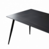 Tavolo Mila 140x80 top ceramica effetto marmo nero opaco