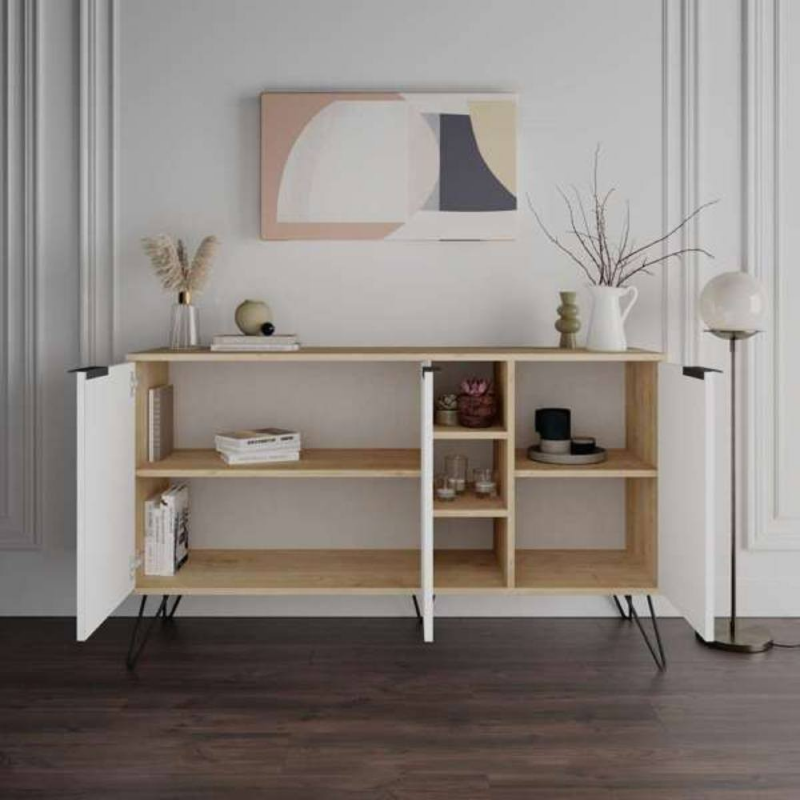 Madia Clara rovere 3 ante bianco 142x35,5x83h