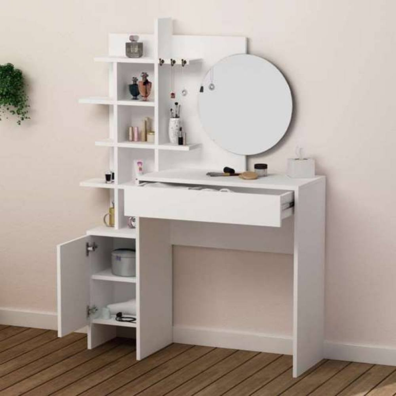 Toilette trucco Mup bianca con vani a giorno