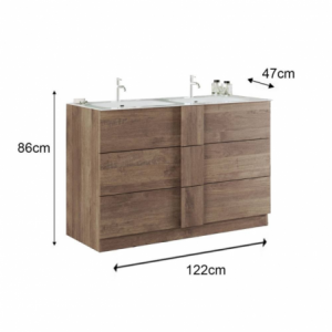 Zoom Mobile bagno Salemi120 doppia vasca rovere mercure