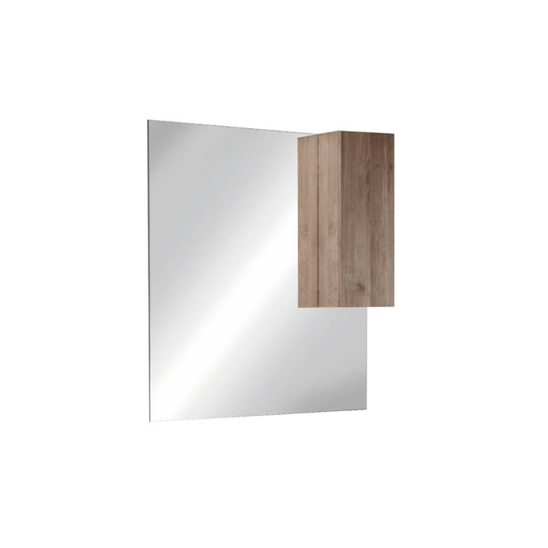 Specchio bagno con pensile Salemi 80x110h e lampada LED rovere mercure