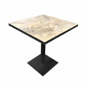 Tavolo quadrato Key 80x80 base nera e piano effetto marmo
