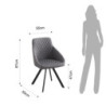 Sedia Imbottita Tips Grey 84 X 59 X 58 Cm
