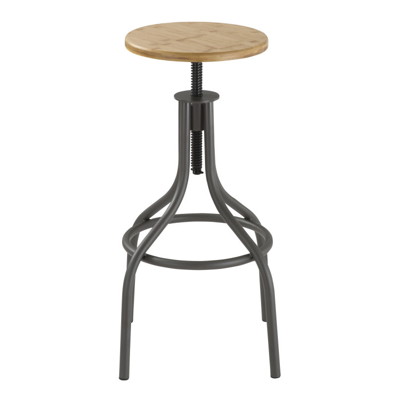 Sgabello Regolabile A Vite Pajo Grey L38 P38 H70 Cm
