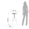 Sgabello Regolabile A Vite Pajo Grey L38 P38 H70 Cm