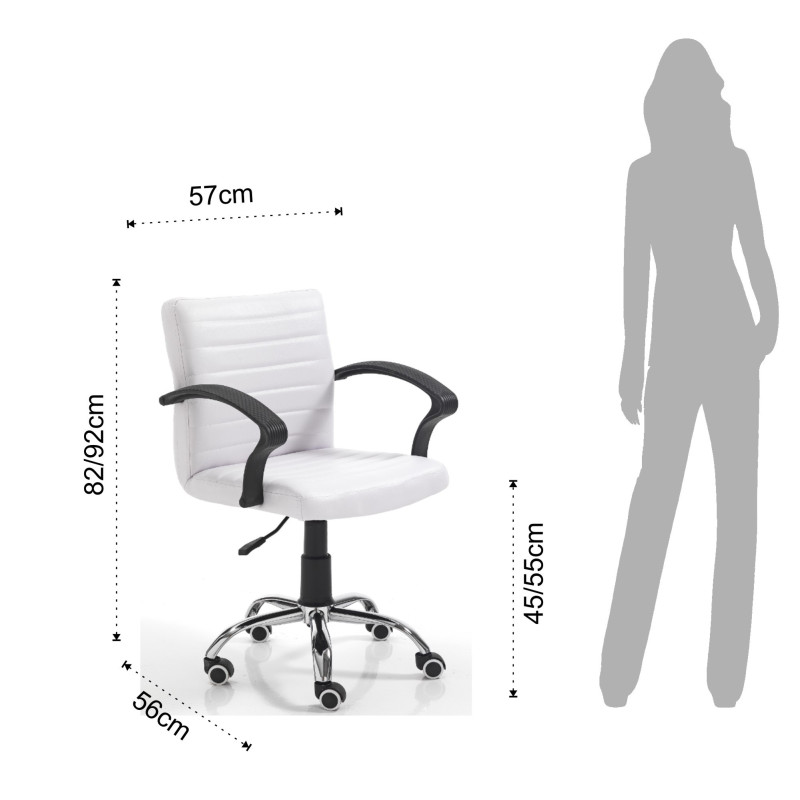 Poltrona Da Ufficio Pany White 53X65X62 Cm