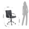 Poltrona Da Ufficio Milko Black 53X65X68 Cm