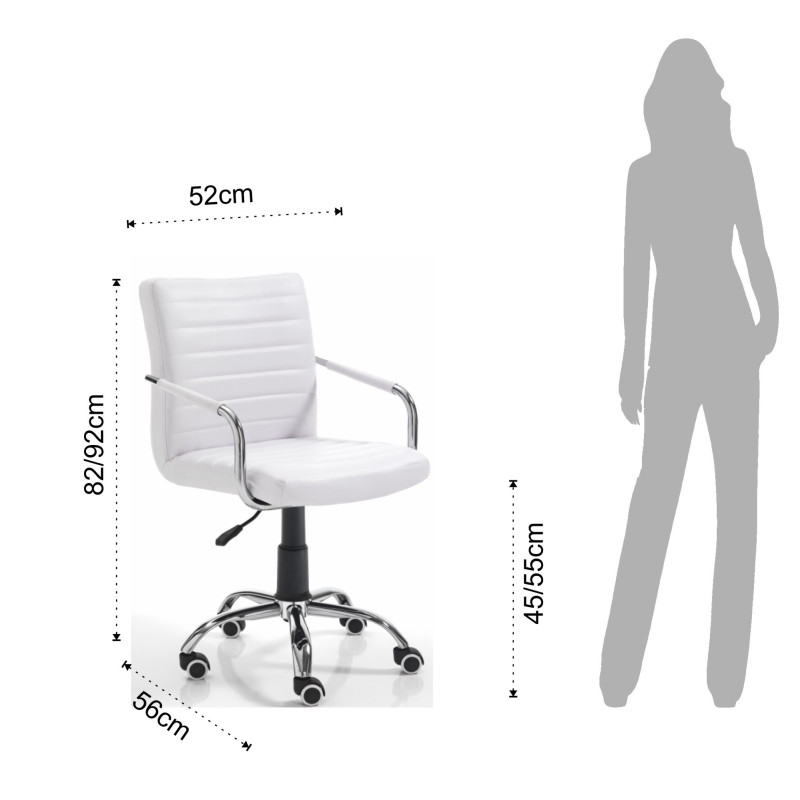 Poltrona Da Ufficio Milko White 53X65X68 Cm