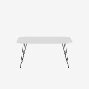 Zoom Tavolino rettangolare Reeta bianco e gambe nere