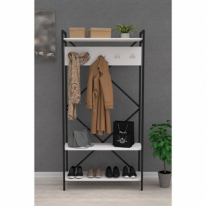 Zoom Mobile ingresso Navis bianco con appendiabiti e rastrelliera