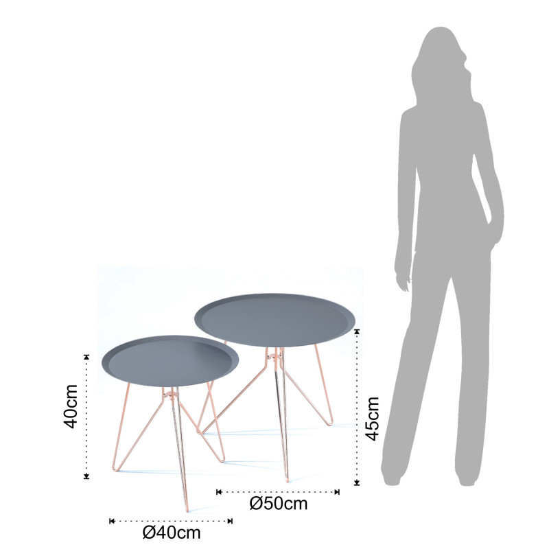 Set 2 Tavolini Jolly 53X51X4 Cm