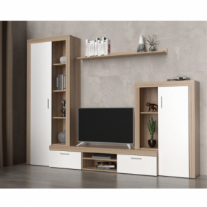 Zoom Parete attrezzata Nobel rovere sonoma e bianco