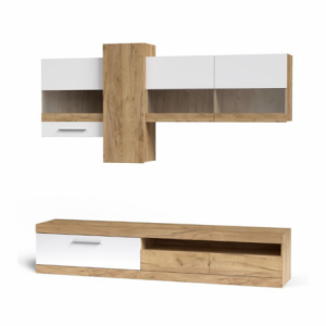 Zoom Parete attrezzata Tokio colore rovere e bianco