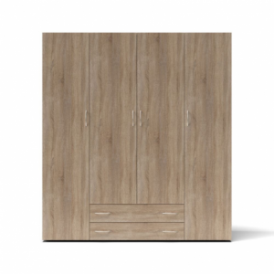 Armadio 4 ante 2 cassetti Seba 4 colore rovere sonoma