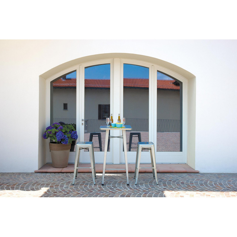 Tavolo alto Moia lamiera galvanizzata grigio moderno esterno