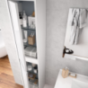 Colonna pensile bagno Jorge 2 ante bianco laccato lucido 30x24x140