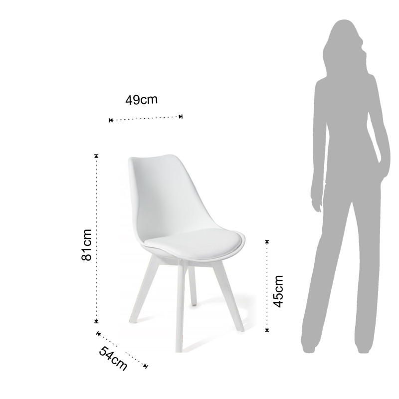 Sedia Kiki Evo White 60 X 56 X H48 Cm