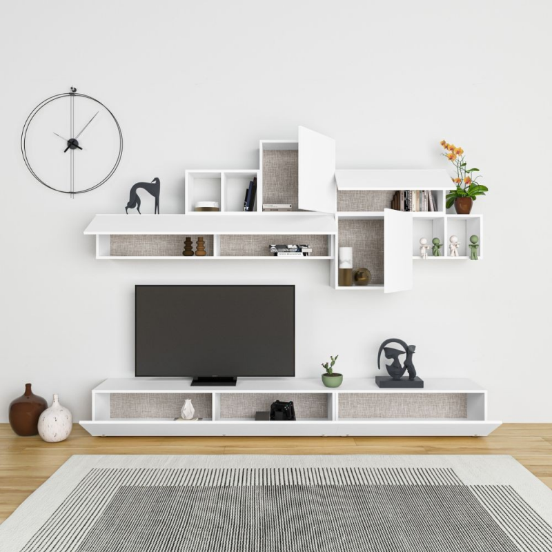Parete attrezzata Tromen 260 cm. bianco MTV234476