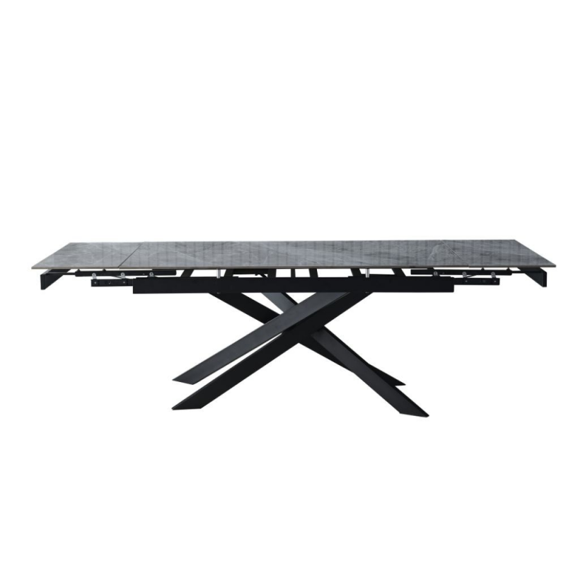 Tavolo allungabile Plato in ceramica colore grigio marmoreo italiano