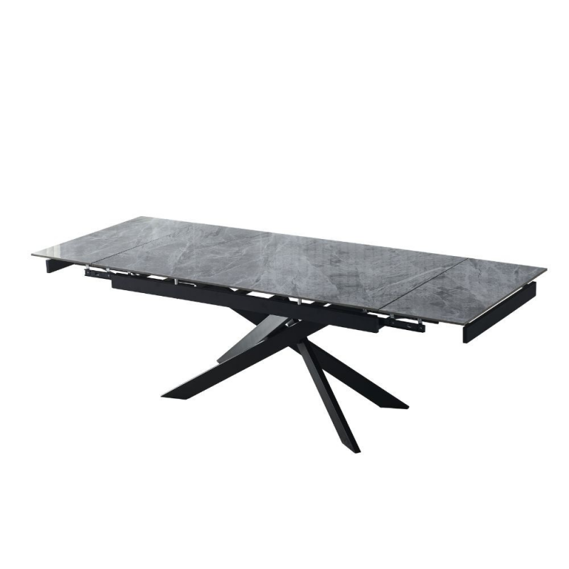 Tavolo allungabile Plato in ceramica colore grigio marmoreo italiano