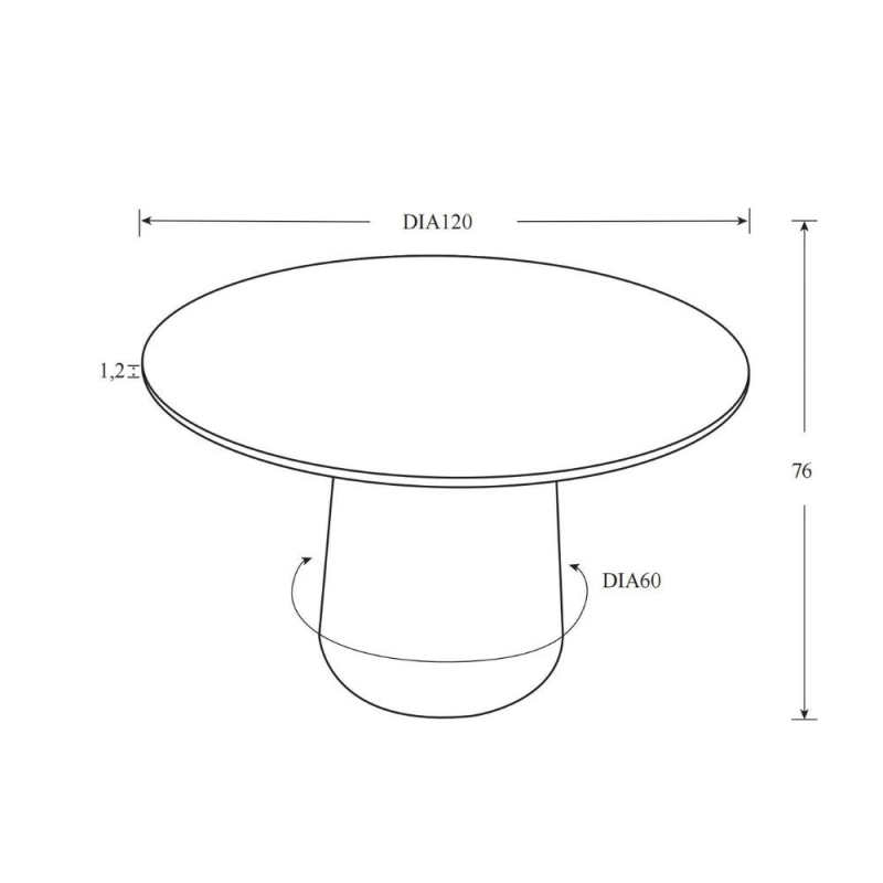 Tavolo rotondo Lauren in ceramica colore nero con venature oro