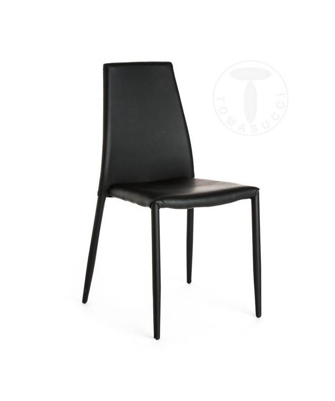 Sedia Lion in pelle ecologica - set da 4 nero