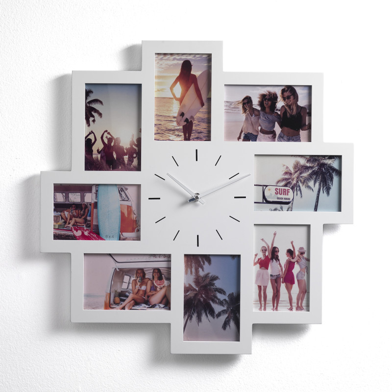 Porta Foto Da Parete Con Orologio Olly 52 X 52 H4 Cm
