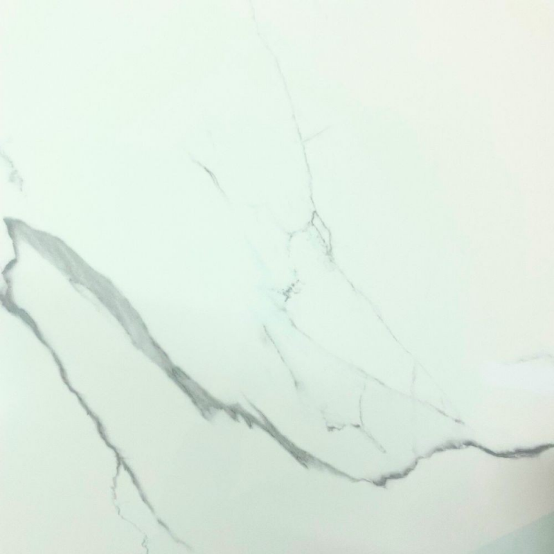 Tavolo allungabile Nefti con top in ceramica colore bianco statuario lucido con gambe bianche