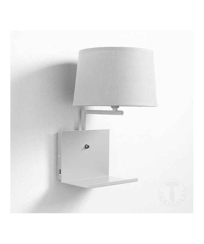 Applique da parete in tessuto Nio - bianca