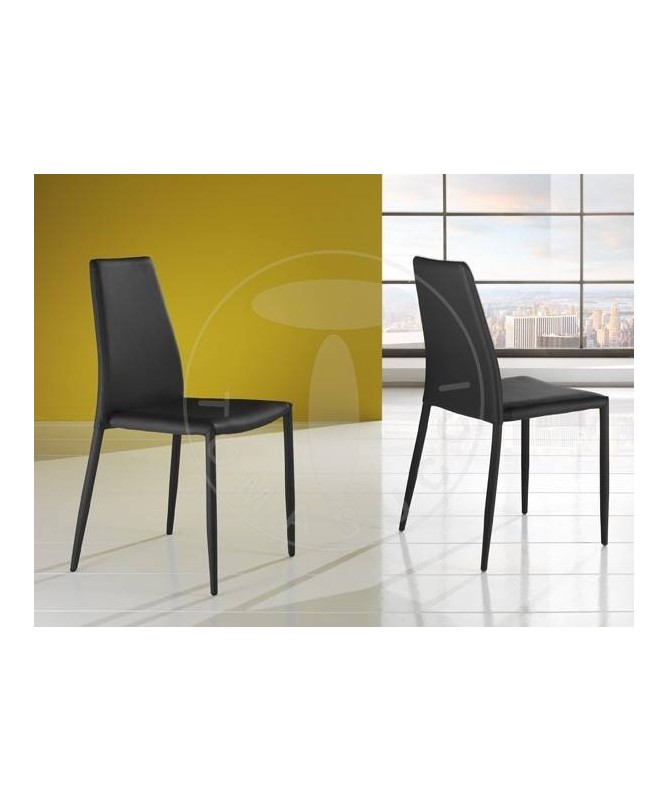 Sedia Lion in pelle ecologica - set da 4 nero