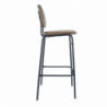 Sgabello Ross in ecopelle ruggine con gambe nere
