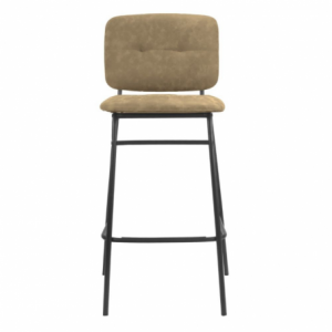 Zoom Sgabello Ross in velluto cappuccino con gambe nere