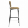 Sgabello Ross in velluto cappuccino con gambe nere