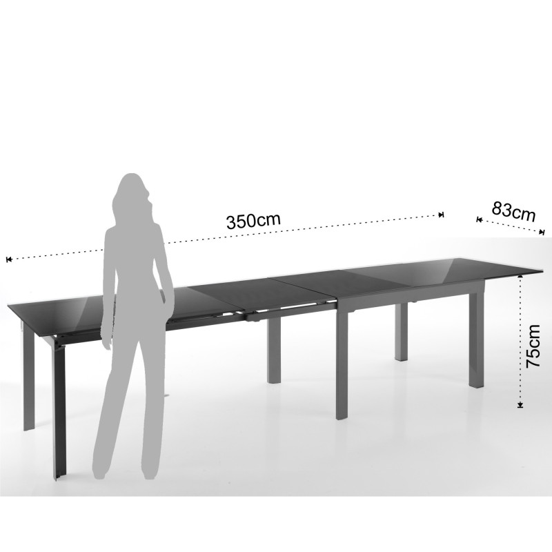 Tavolo Allungabile Long - Grey L128 H16 P90 Cm