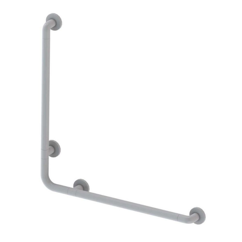 Corrimano angolare di sicurezza 78 x 78 cm per disabili colore bianco