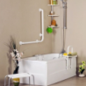 Corrimano angolare di sicurezza 78 x 78 cm per disabili colore bianco