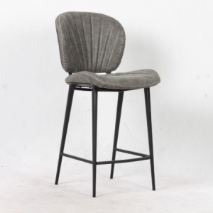 Zoom Sgabello Elice colore grigio chiaro gambe in metallo colore nero