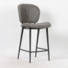 Sgabello Elice colore grigio chiaro gambe in metallo colore nero