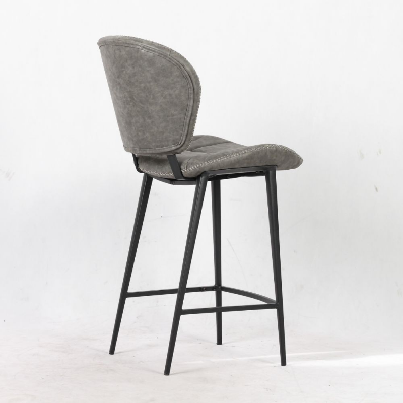 Sgabello Elice colore grigio chiaro gambe in metallo colore nero