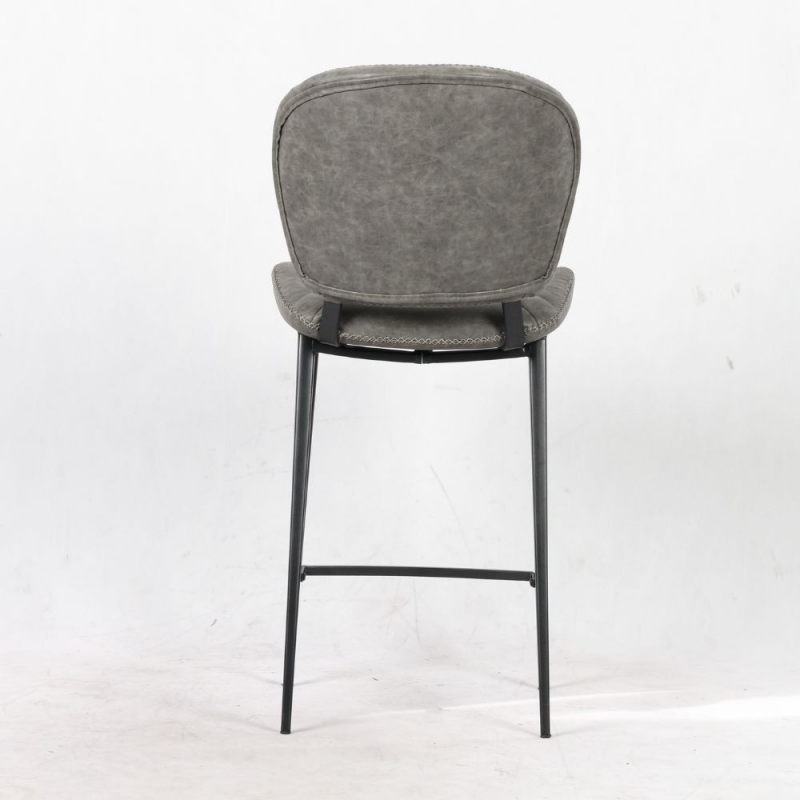 Sgabello Elice colore grigio chiaro gambe in metallo colore nero