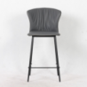 Sgabello Core colore antracite con gambe in metallo nero