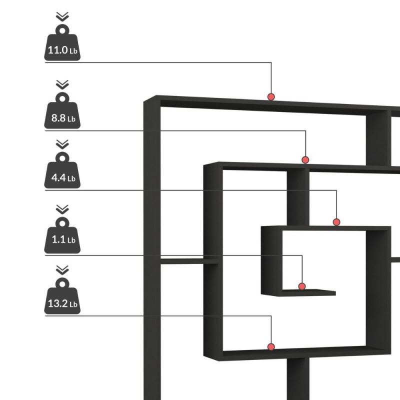 Libreria Labirent colore antracite