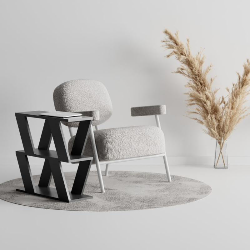 Tavolino laterale da salotto Lazena colore antracite