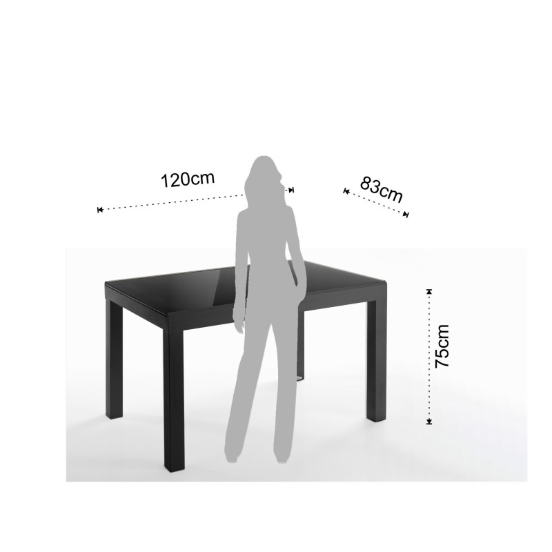 Tavolo Allungabile Long - Black L128 H16 P90 Cm
