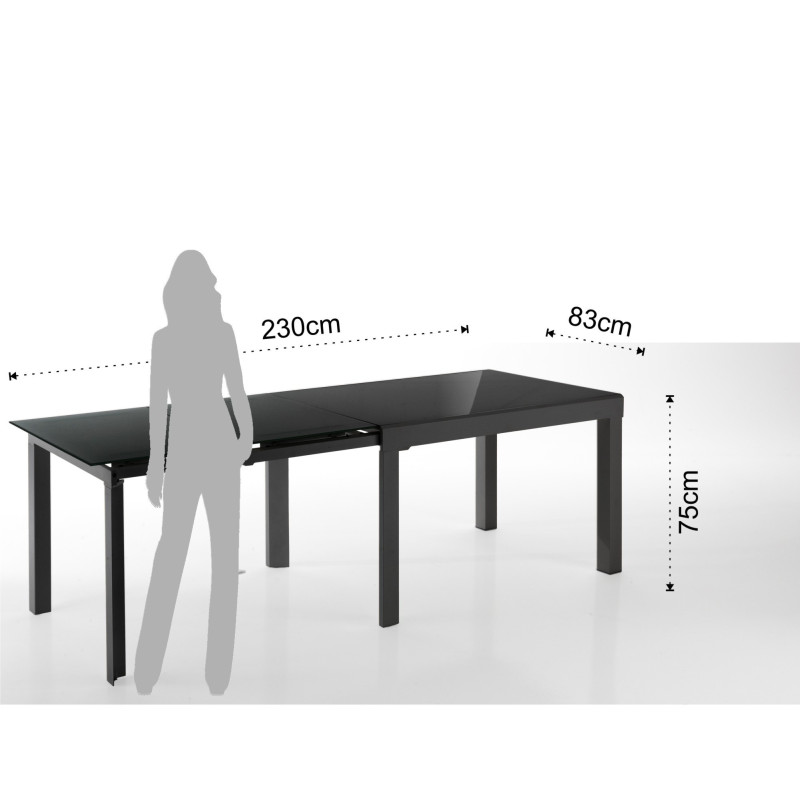 Tavolo Allungabile Long - Black L128 H16 P90 Cm